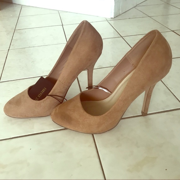 Forever 21 Shoes - Forever21 Tan Suede point toe Heels- Size 8 NWT